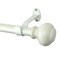 Threadmade Home Rhinebeck Rustic Faux Wood 1" Window Drapery Single Curtain Rod, White - 48"W x 86"L
